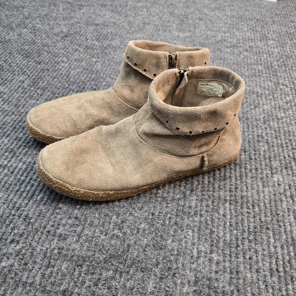 UGG Womens Size 8.5 M Brown Suede Zip Ankle Fashion Boots Bootie